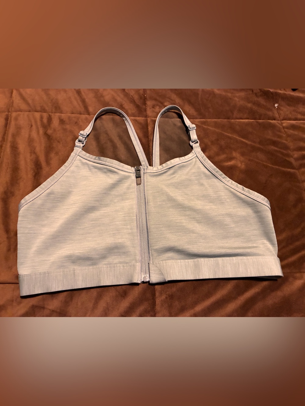 Nike Light Gray Front-Zip Sports Bra, size XXL, dri-fit